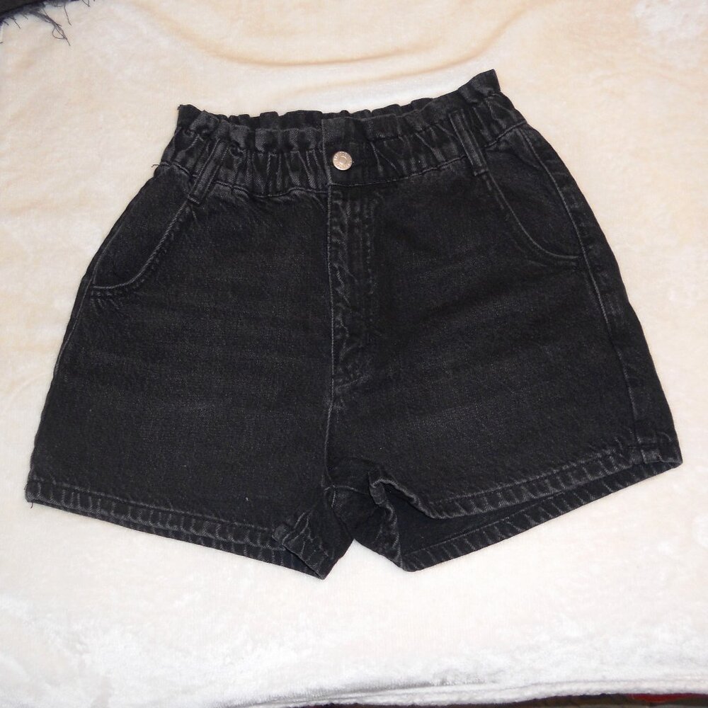 BDG S Black Pull On Mom Denim Shorts Stretchy Waist